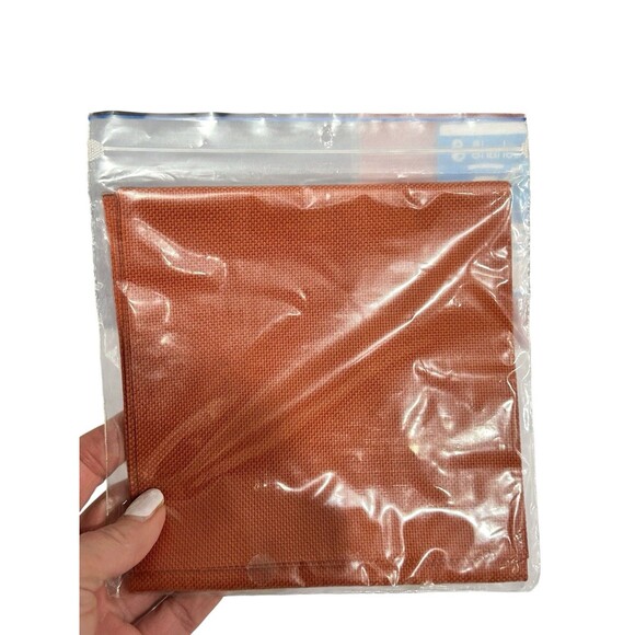 Vtg CHARLES CRAFT LOT OF CROSS STITCH FABRICS Hardringer 22 COUNT 12 x 18 Rust - Picture 3 of 3